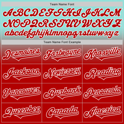 Custom Ice Blue Red-White Authentic Fade Fashion Baseball Jersey