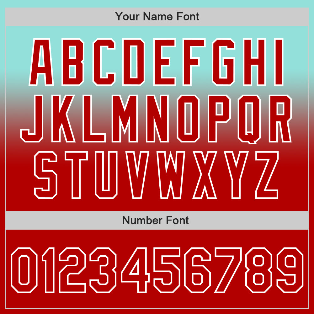 Custom Ice Blue Red-White Authentic Fade Fashion Baseball Jersey