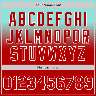 Custom Ice Blue Red-White Authentic Fade Fashion Baseball Jersey