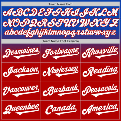 Custom Thunder Blue White-Red Authentic Fade Fashion Baseball Jersey