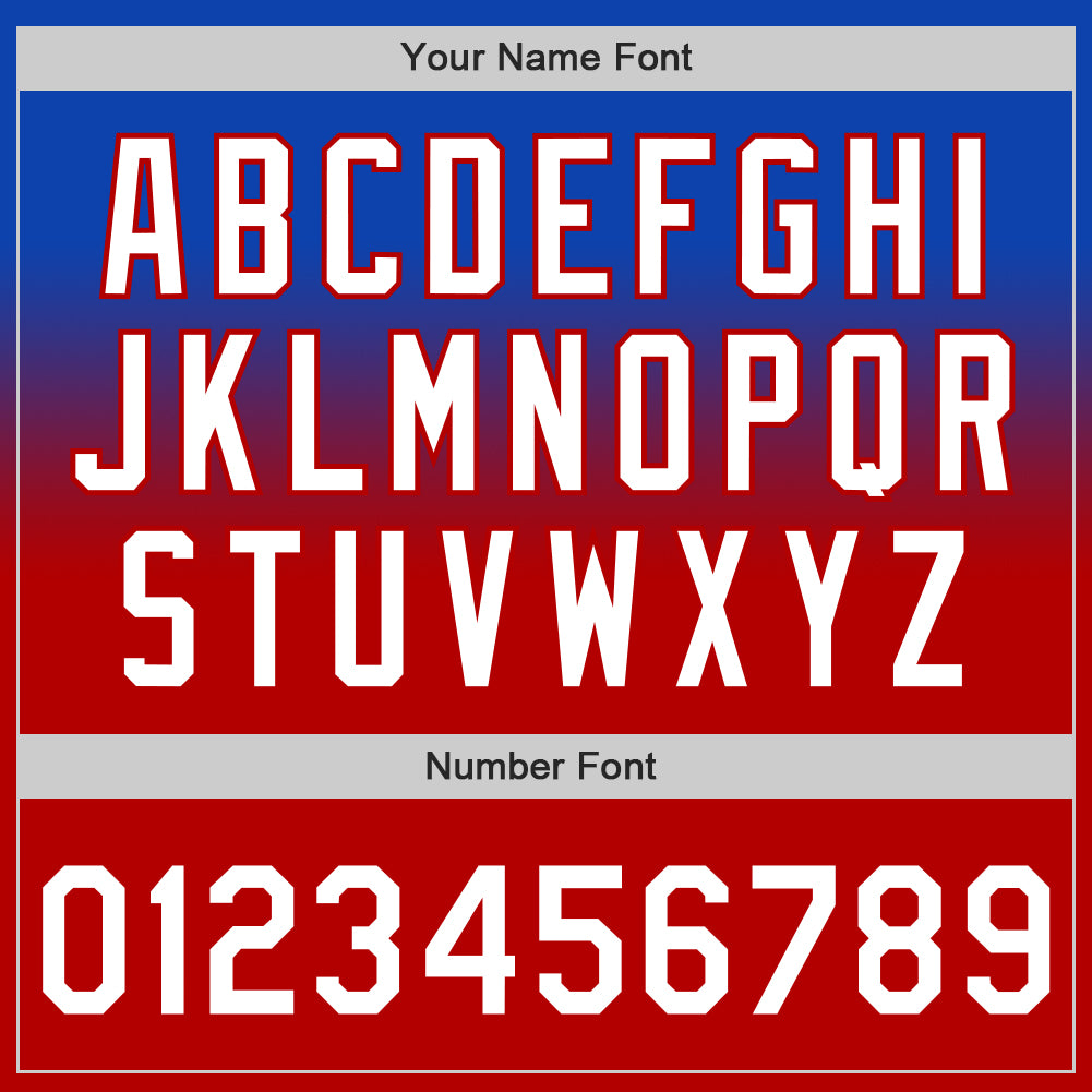 Custom Thunder Blue White-Red Authentic Fade Fashion Baseball Jersey