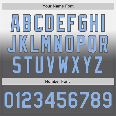 Custom White Light Blue-Steel Gray Authentic Fade Fashion Baseball Jersey