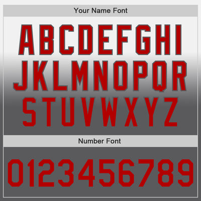 Custom White Red-Steel Gray Authentic Fade Fashion Baseball Jersey