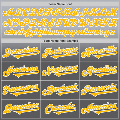 Custom Gray Gold Steel Gray-White Authentic Fade Fashion Baseball Jersey