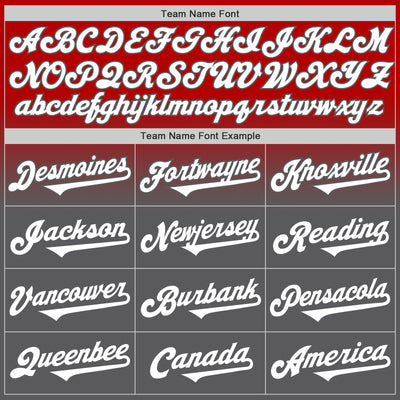 Custom Red White-Steel Gray Authentic Fade Fashion Baseball Jersey