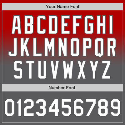 Custom Red White-Steel Gray Authentic Fade Fashion Baseball Jersey