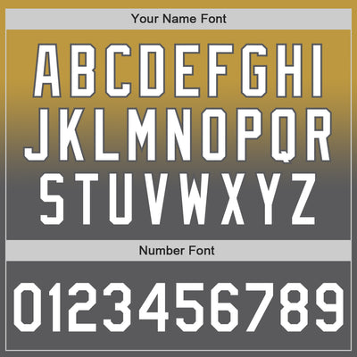 Custom Old Gold White-Steel Gray Authentic Fade Fashion Baseball Jersey