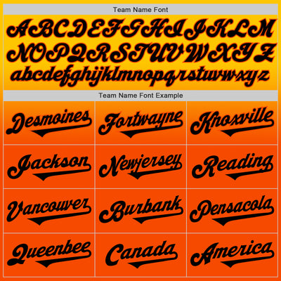 Custom Yellow Black-Orange Authentic Fade Fashion Baseball Jersey
