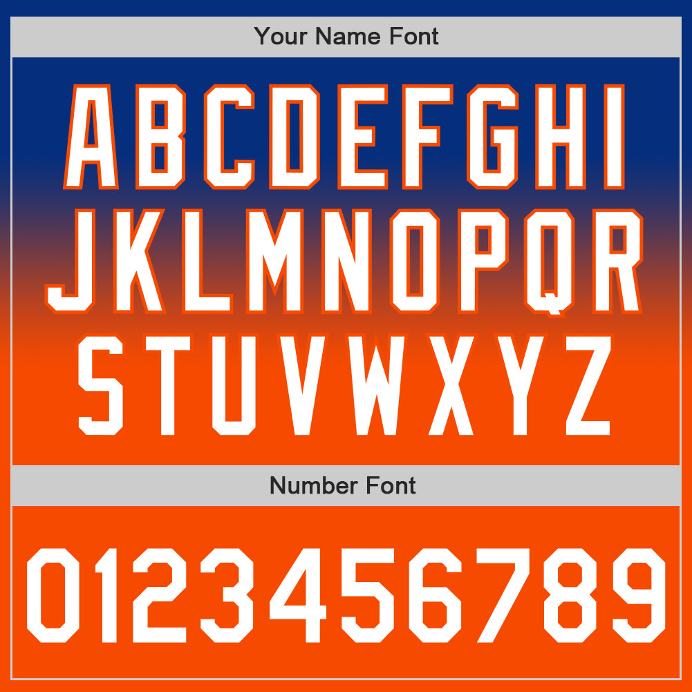 Custom Royal White-Orange Authentic Fade Fashion Baseball Jersey