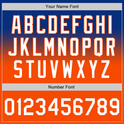 Custom Royal White-Orange Authentic Fade Fashion Baseball Jersey