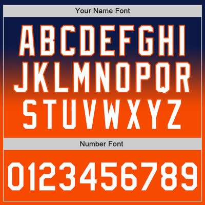 Custom Navy White-Orange Authentic Fade Fashion Baseball Jersey