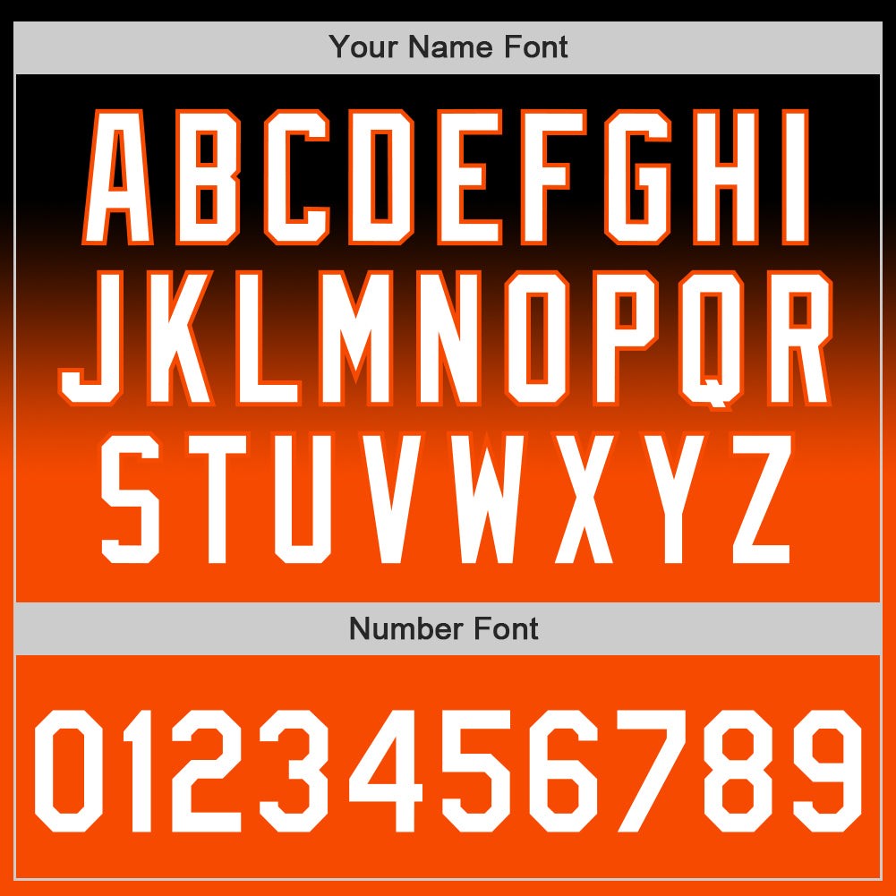 Custom Black White-Orange Authentic Fade Fashion Baseball Jersey