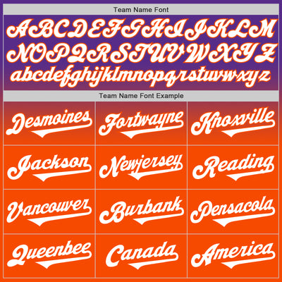 Custom Purple White-Orange Authentic Fade Fashion Baseball Jersey