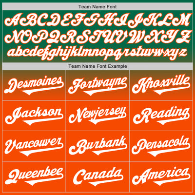 Custom Kelly Green White-Orange Authentic Fade Fashion Baseball Jersey