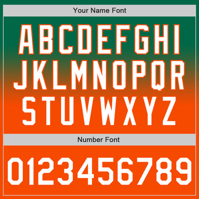 Custom Kelly Green White-Orange Authentic Fade Fashion Baseball Jersey