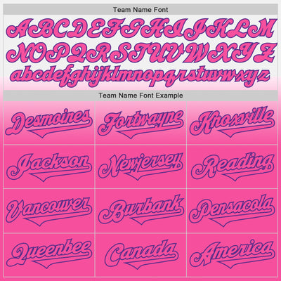 Custom White Pink-Purple Authentic Fade Fashion Baseball Jersey