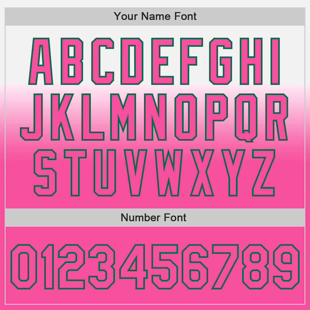 Custom White Pink-Kelly Green Authentic Fade Fashion Baseball Jersey