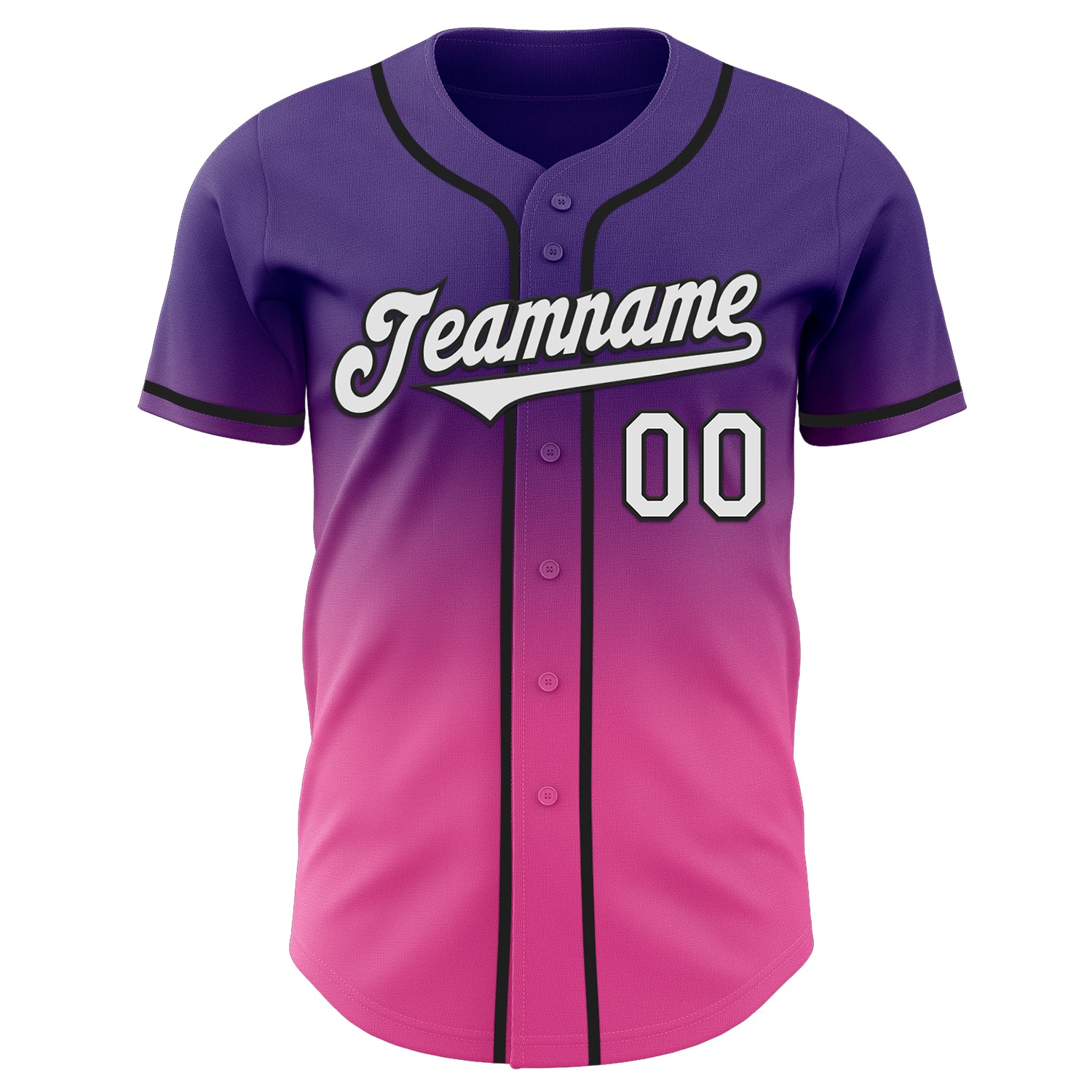 Custom Purple White Pink-Black Authentic Fade Fashion Baseball Jersey