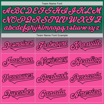 Custom Kelly Green Pink-Black Authentic Fade Fashion Baseball Jersey