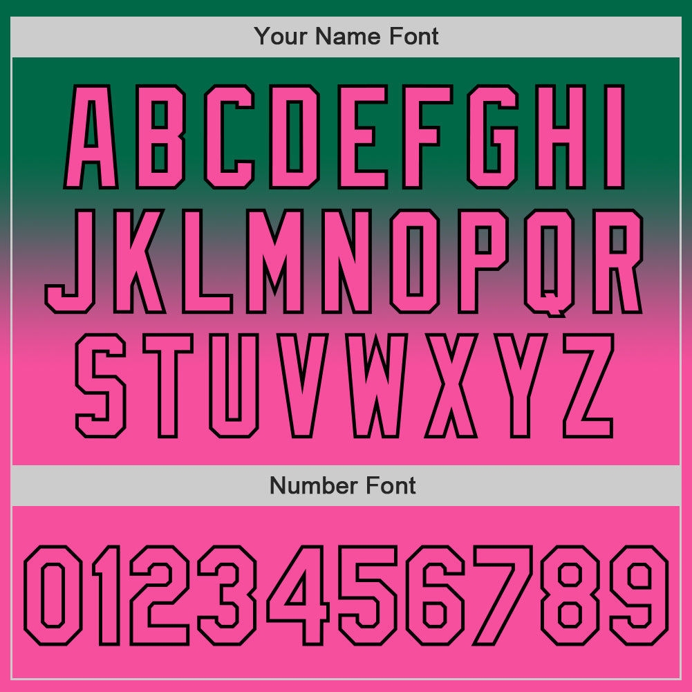 Custom Kelly Green Pink-Black Authentic Fade Fashion Baseball Jersey