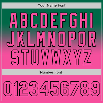 Custom Kelly Green Pink-Black Authentic Fade Fashion Baseball Jersey