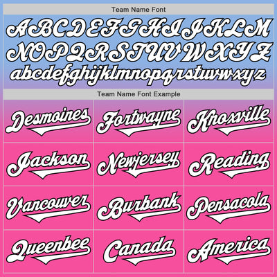 Custom Light Blue White Pink-Black Authentic Fade Fashion Baseball Jersey