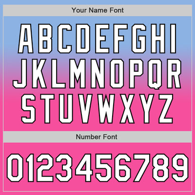 Custom Light Blue White Pink-Black Authentic Fade Fashion Baseball Jersey