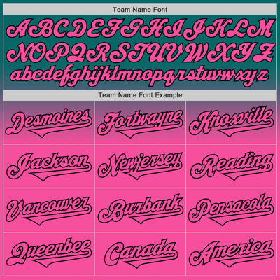 Custom Teal Pink-Black Authentic Fade Fashion Baseball Jersey