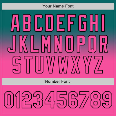 Custom Teal Pink-Black Authentic Fade Fashion Baseball Jersey