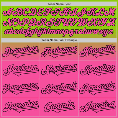 Custom Neon Green Pink-Black Authentic Fade Fashion Baseball Jersey