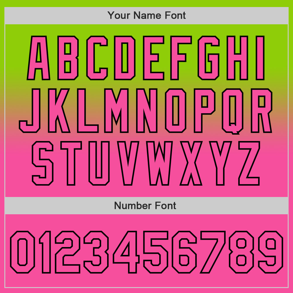 Custom Neon Green Pink-Black Authentic Fade Fashion Baseball Jersey