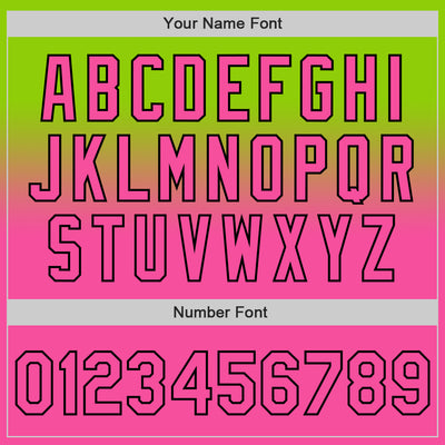 Custom Neon Green Pink-Black Authentic Fade Fashion Baseball Jersey