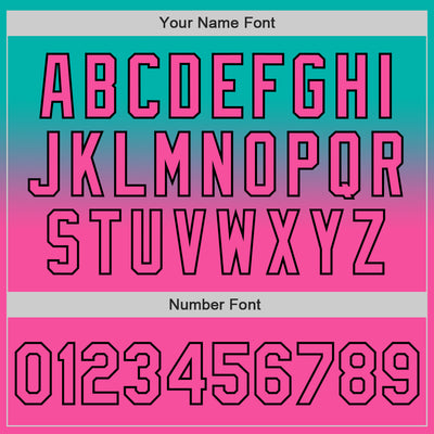 Custom Aqua Pink-Black Authentic Fade Fashion Baseball Jersey