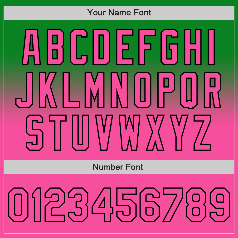 Custom Grass Green Pink-Black Authentic Fade Fashion Baseball Jersey