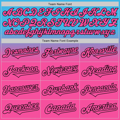 Custom Sky Blue Pink-Black Authentic Fade Fashion Baseball Jersey