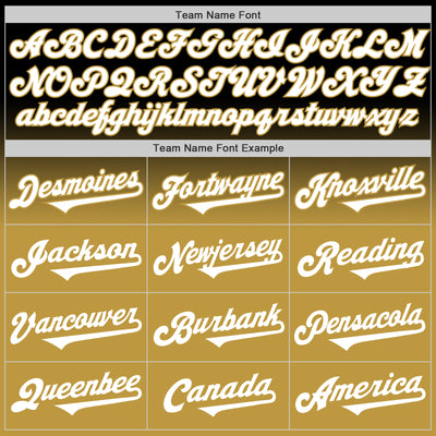 Custom Black White-Old Gold Authentic Fade Fashion Baseball Jersey