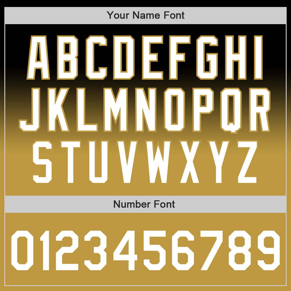 Custom Black White-Old Gold Authentic Fade Fashion Baseball Jersey