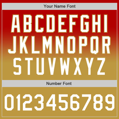 Custom Red White-Old Gold Authentic Fade Fashion Baseball Jersey