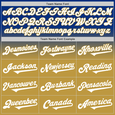 Custom Royal White-Old Gold Authentic Fade Fashion Baseball Jersey