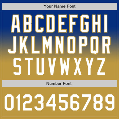 Custom Royal White-Old Gold Authentic Fade Fashion Baseball Jersey