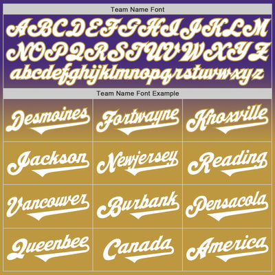 Custom Purple White-Old Gold Authentic Fade Fashion Baseball Jersey