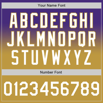 Custom Purple White-Old Gold Authentic Fade Fashion Baseball Jersey