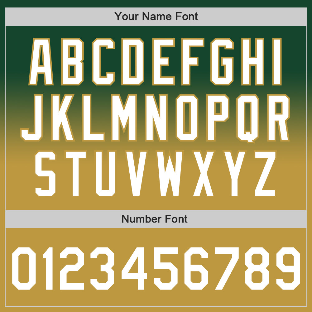 Custom Green White-Old Gold Authentic Fade Fashion Baseball Jersey