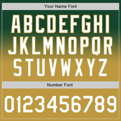 Custom Green White-Old Gold Authentic Fade Fashion Baseball Jersey