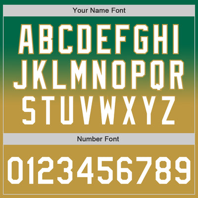 Custom Kelly Green White-Old Gold Authentic Fade Fashion Baseball Jersey