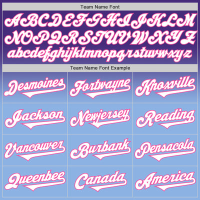 Custom Purple White Light Blue-Pink Authentic Fade Fashion Baseball Jersey