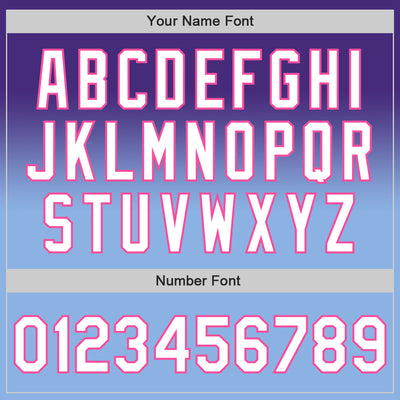 Custom Purple White Light Blue-Pink Authentic Fade Fashion Baseball Jersey