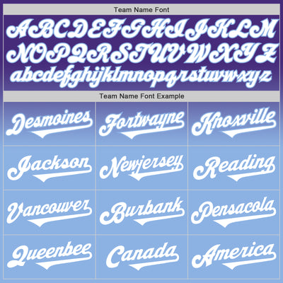 Custom Purple White-Light Blue Authentic Fade Fashion Baseball Jersey