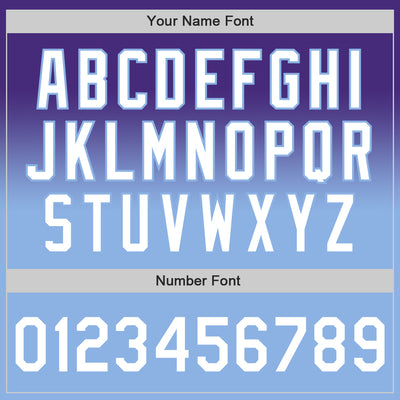 Custom Purple White-Light Blue Authentic Fade Fashion Baseball Jersey