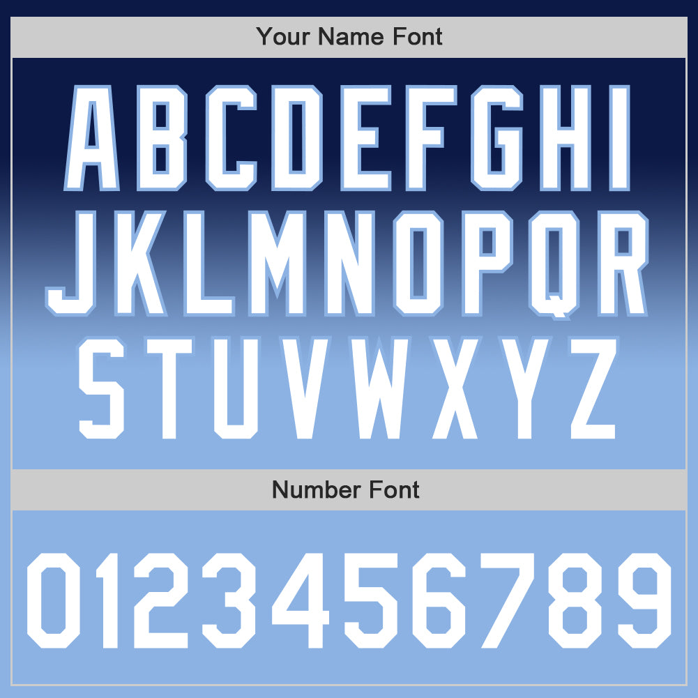 Custom Navy White-Light Blue Authentic Fade Fashion Baseball Jersey